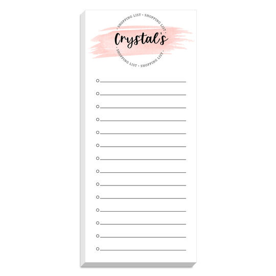Splash of Pink Shopping List Notepads